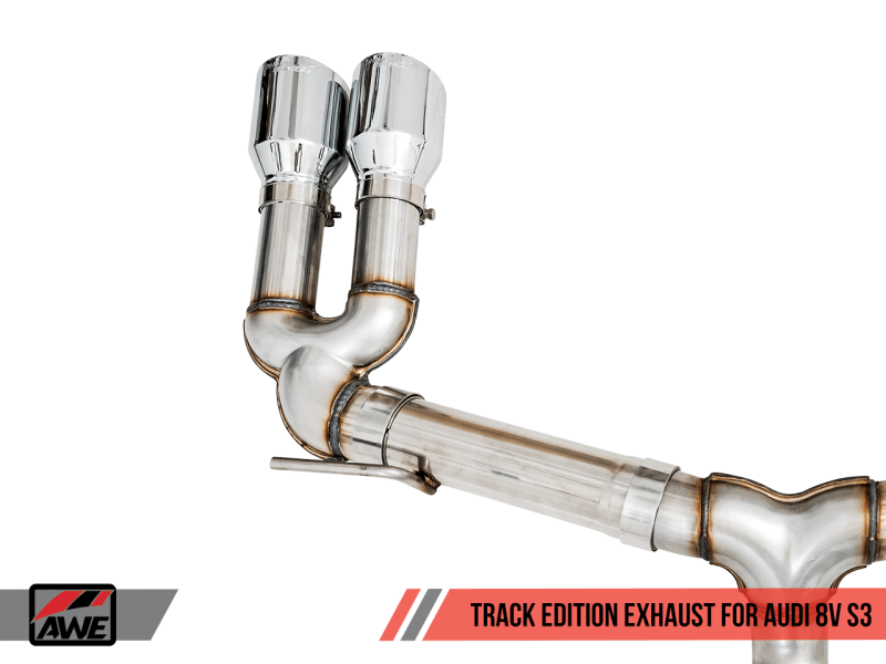 AWE Tuning Audi 8V S3 Track Edition Exhaust w/Chrome Silver Tips 102mm - Siegewerks