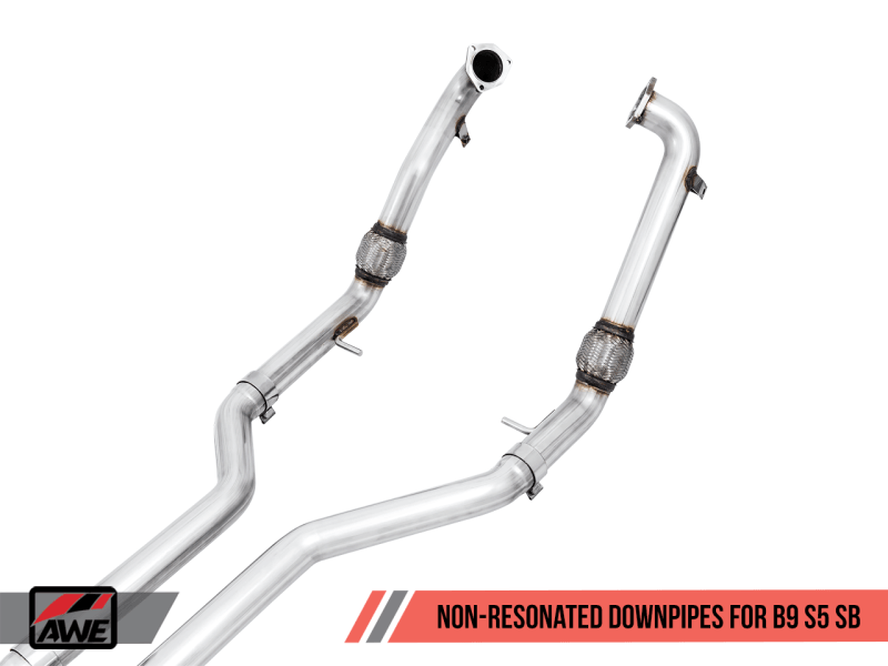 AWE Tuning Audi B9 S5 Sportback SwitchPath Exhaust - Non-Resonated (Black 90mm Tips) - Siegewerks