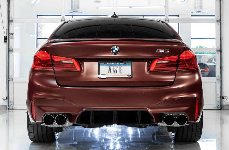 AWE Tuning 18-19 BMW M5 (F90) 4.4T AWD Axle-back Exhaust - Track Edition (Chrome Silver Tips) - Siegewerks