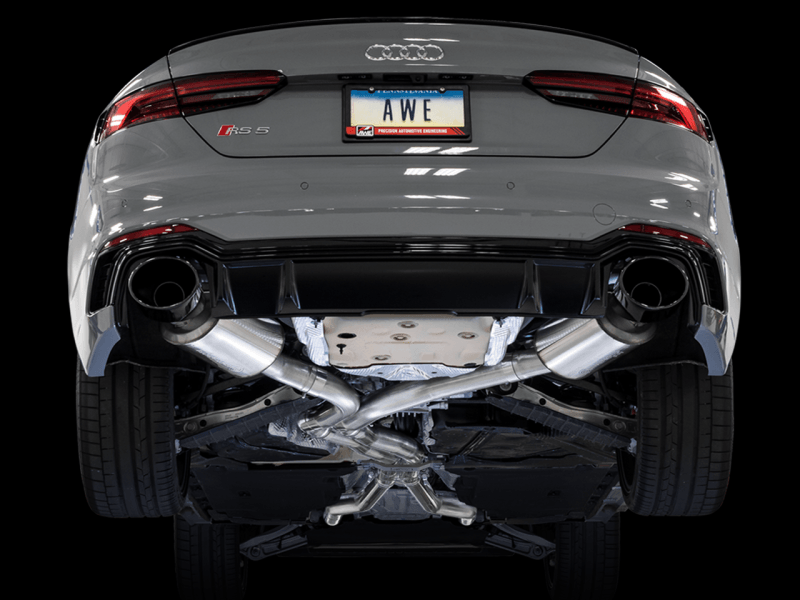 AWE Tuning Audi B9 RS 5 Sportback Touring Edition Exhaust-Non Resonated- Diamond Black RS Style Tips - Siegewerks