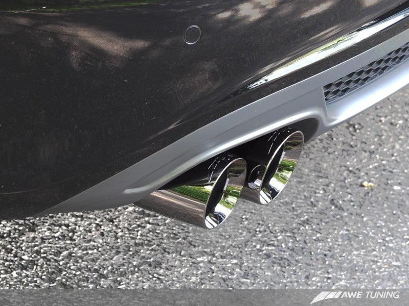 AWE Tuning Audi B8 A4 Touring Edition Exhaust - Single Side Diamond Black Tips - Siegewerks