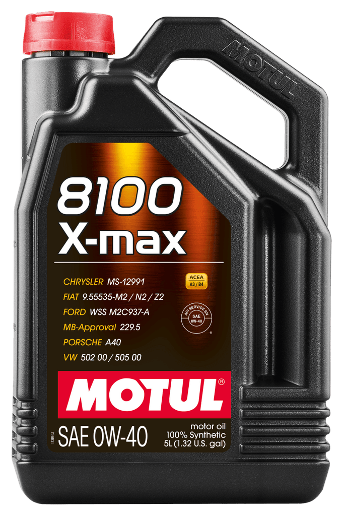 Motul 5L Synthetic Engine Oil 8100 0W40 X-MAX - Porsche A40 - Siegewerks