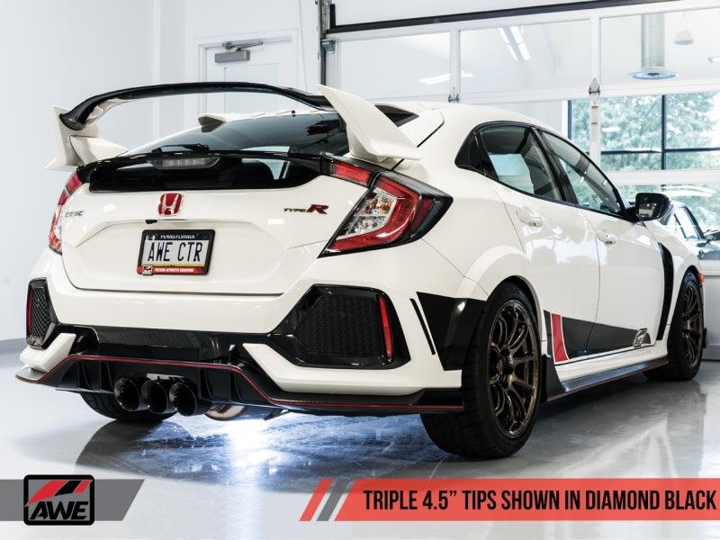 AWE Tuning 2017+ Honda Civic Type R Touring Edition Exhaust w/Front & Mid Pipe - Diamond Blk Tips - Siegewerks
