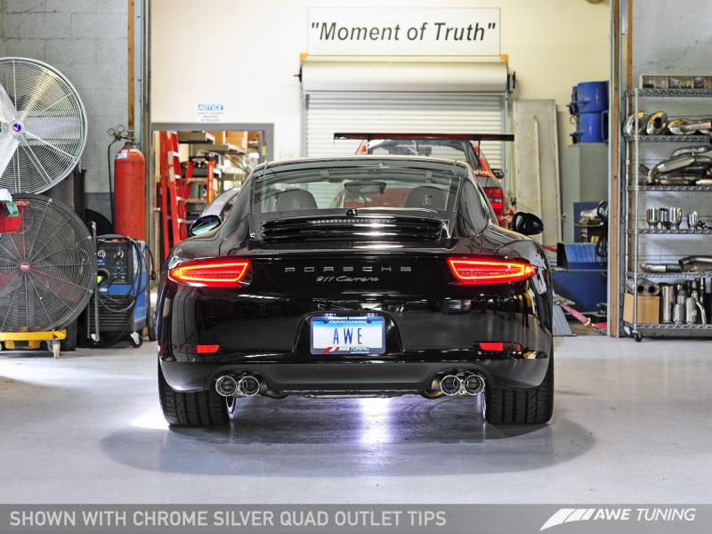 AWE Tuning Porsche 991 SwitchPath Exhaust for PSE Cars Chrome Silver Tips - Siegewerks