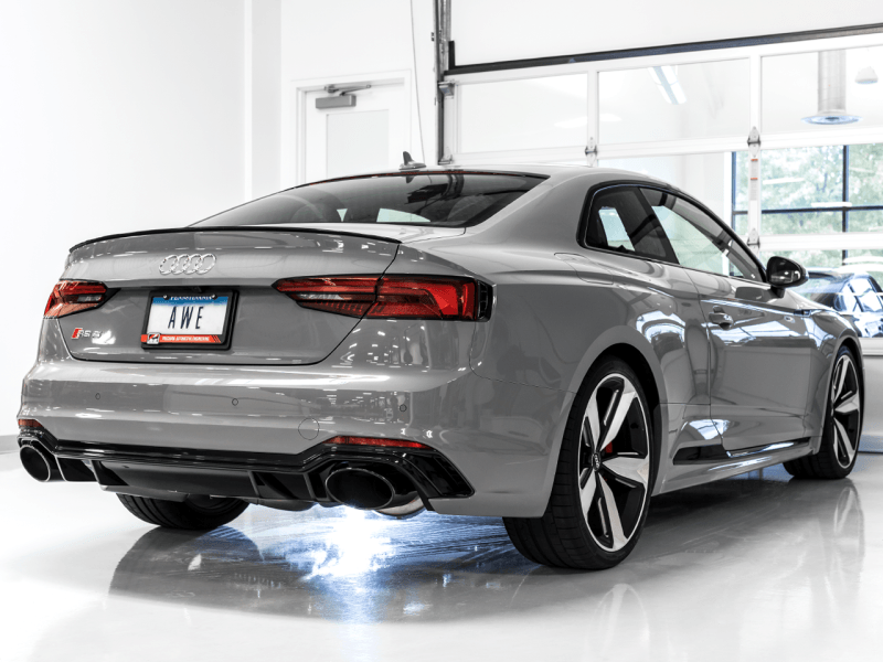AWE Tuning Audi B9 RS 5 Sportback Touring Edition Exhaust-Non Resonated- Diamond Black RS Style Tips - Siegewerks
