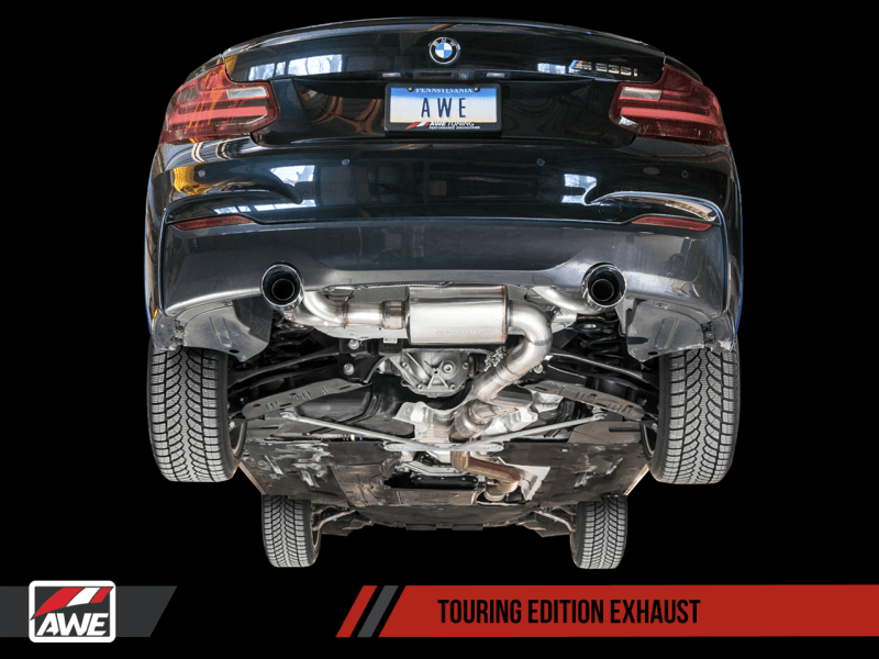 AWE Tuning BMW F22 M235i / M240i Touring Edition Axle-Back Exhaust - Chrome Silver Tips (102mm) - Siegewerks
