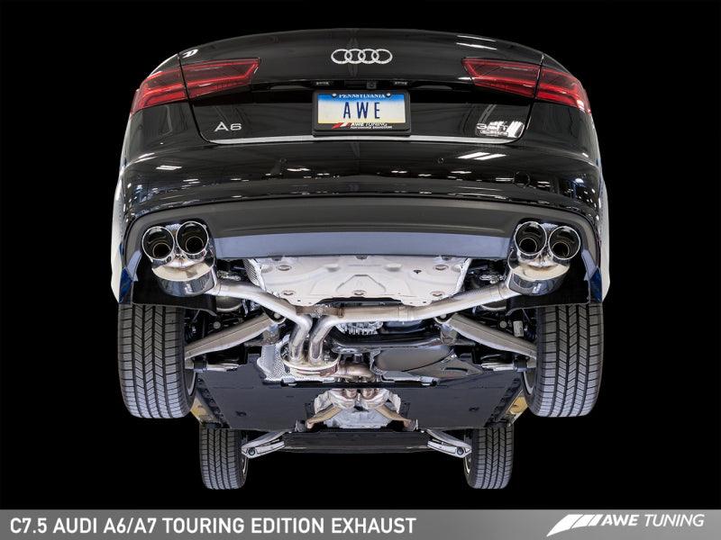 AWE Tuning Audi C7.5 A6 3.0T Touring Edition Exhaust - Quad Outlet Chrome Silver Tips - Siegewerks