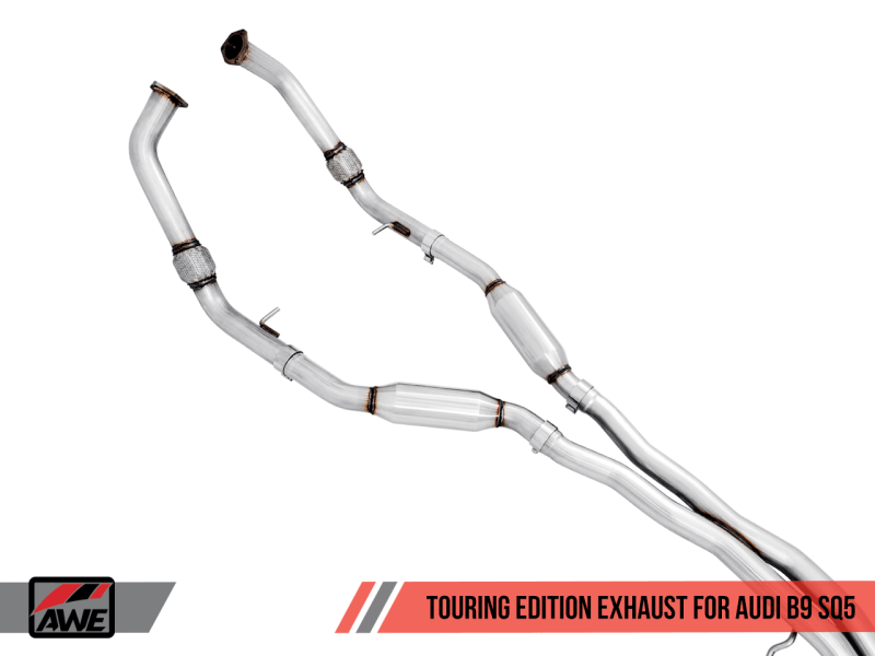 AWE Tuning Audi B9 SQ5 Resonated Touring Edition Cat-Back Exhaust - No Tips (Turn Downs) - Siegewerks