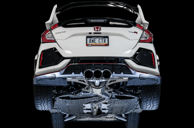 AWE Tuning 2017+ Honda Civic Type R Touring Edition Exhaust w/Front & Mid Pipe - Diamond Blk Tips - Siegewerks