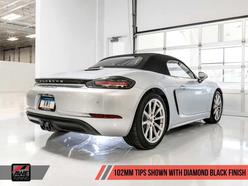 AWE Tuning Porsche 718 Boxster / Cayman SwitchPath Exhaust (PSE Only) - Diamond Black Tips - Siegewerks