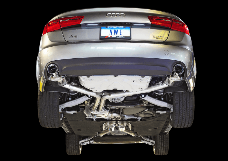AWE Tuning Audi C7 A6 3.0T Touring Edition Exhaust - Dual Outlet Chrome Silver Tips - Siegewerks
