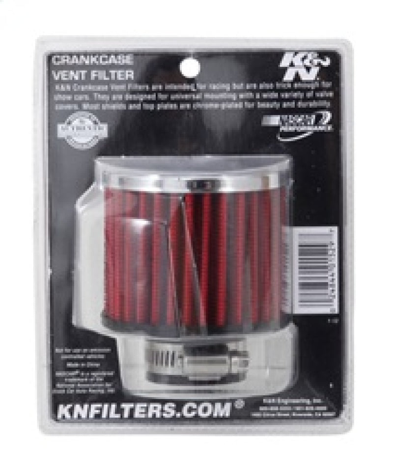 K&N 1.25in Flange ID x 3in OD x 2.5in H Rubber Base Crankcase Vent Filter