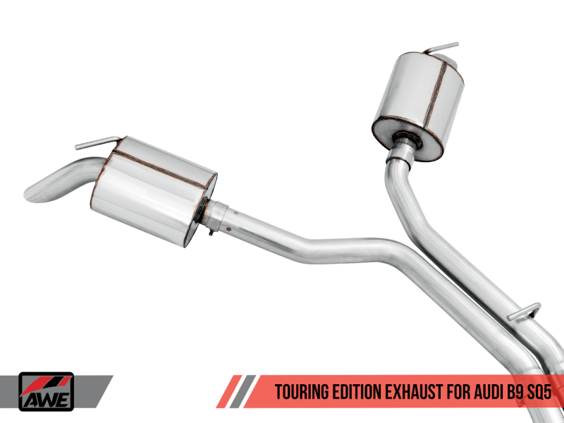 AWE Tuning Audi B9 SQ5 Resonated Touring Edition Cat-Back Exhaust - No Tips (Turn Downs) - Siegewerks