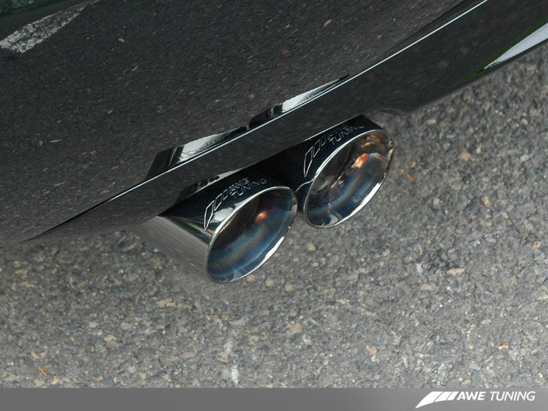 AWE Tuning Audi B7 A4 3.2L Track Edition Quad Tip Exhaust - Diamond Black Tips - Siegewerks