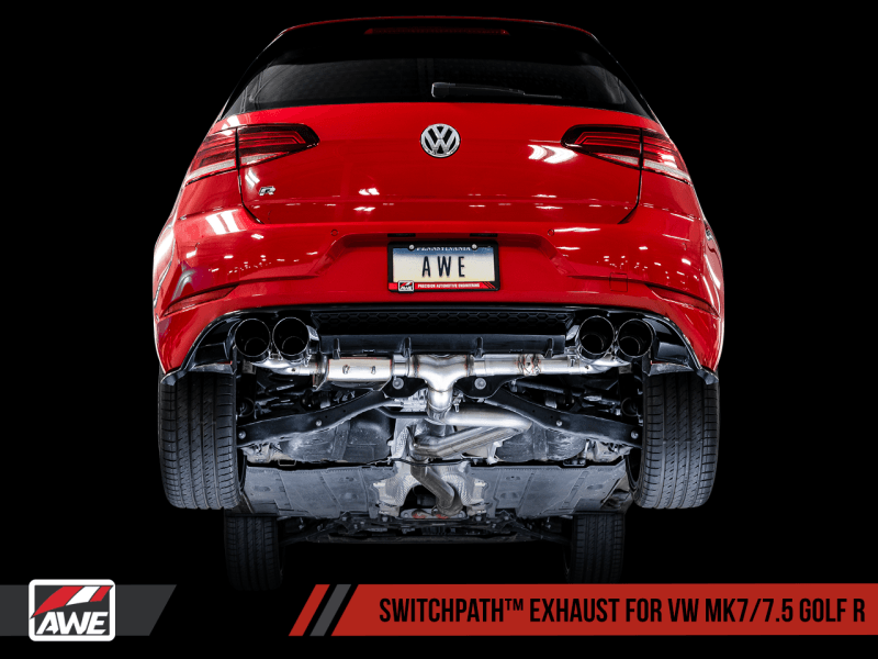AWE Tuning Volkswagen Golf R MK7.5 SwitchPath Exhaust w/Chrome Silver Tips 102mm - Siegewerks