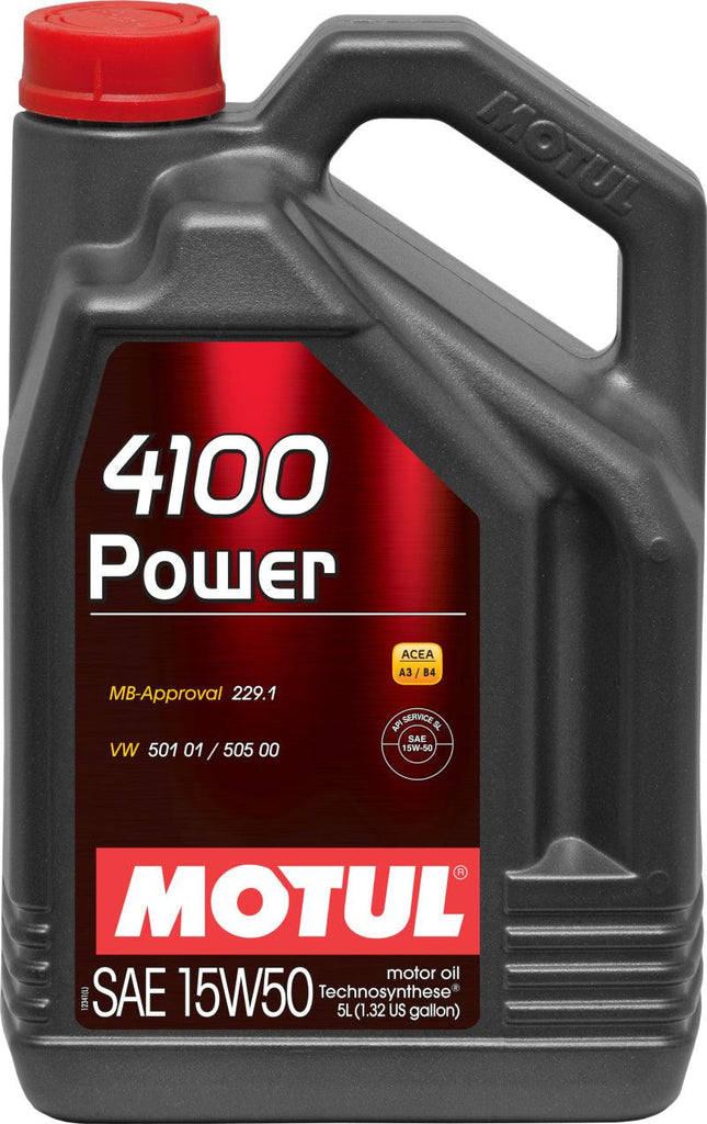 Motul 5L Engine Oil 4100 POWER 15W50 - VW 505 00 501 01 - MB 229.1 - Siegewerks