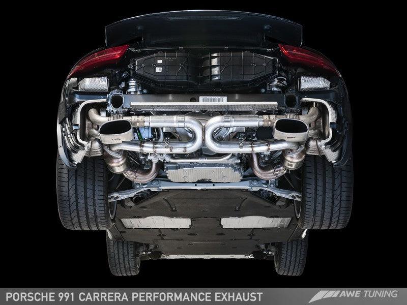 AWE Tuning 991 Carrera Performance Exhaust - Use Stock Tips - Siegewerks
