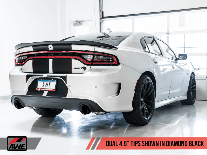 AWE Tuning 2015+ Dodge Charger 6.4L/6.2L Supercharged Track Edition Exhaust - Diamond Black Tips - Siegewerks