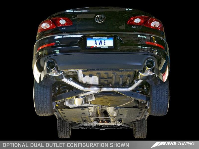 AWE Tuning VW CC Touring Edition Exhaust Dual Outlet - Chrome Silver Tips - Siegewerks