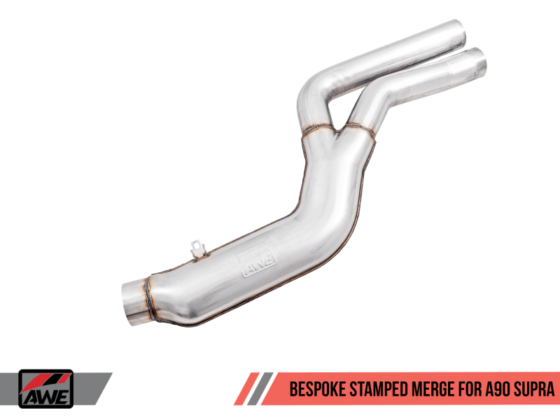 AWE 2020 Toyota Supra A90 Resonated Touring Edition Exhaust - 5in Chrome Silver Tips - Siegewerks