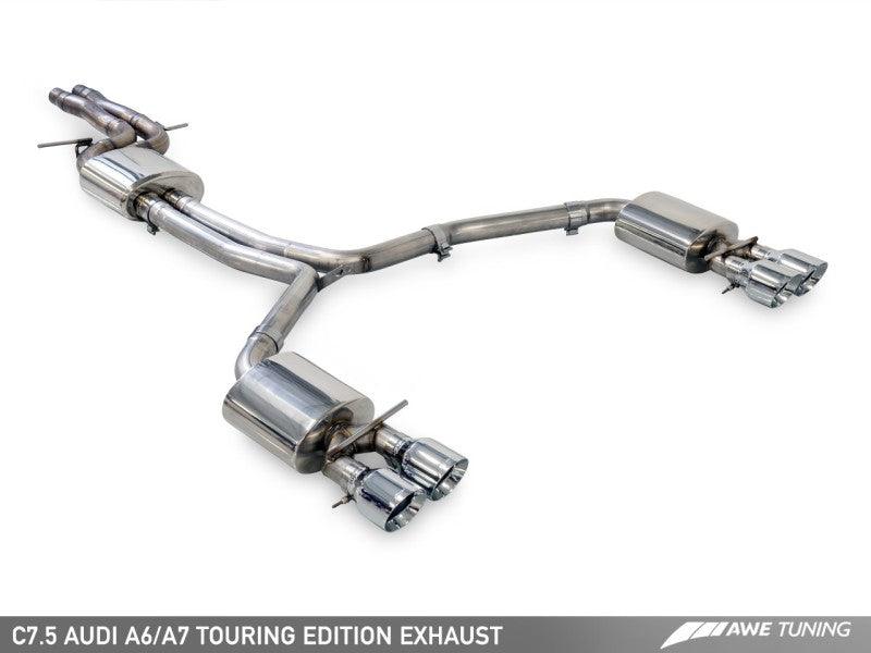 AWE Tuning Audi C7.5 A6 3.0T Touring Edition Exhaust - Quad Outlet Chrome Silver Tips - Siegewerks